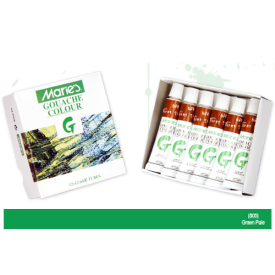 Maries Guaj Boya 12 ML Yeşil Pale (Yeşil Soluk) 503 (12 Adet) resmi