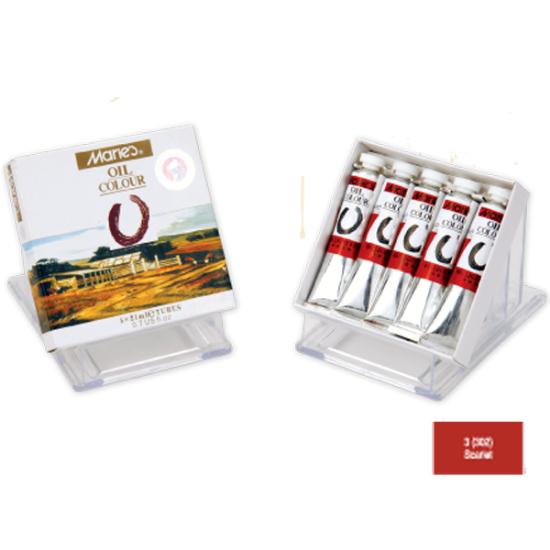 Maries Yağlı Boya 21 ML Scarlet (Kırmızı) 302 (E75B) MRMAR0111 (5 Adet) resmi