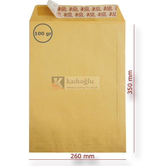 Asil Doğan Torba Zarf Formula Silikonlu 26x35 100 GR AS-0864 (250 Adet) resmi