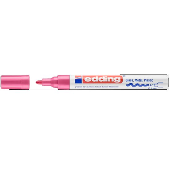 Edding Markör Dekor Boya Yuvarlak Uçlu 2-4 MM Pembe 750CR (10 Adet) resmi