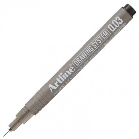 Artline Çizim Kalemi Drawing System 0.03 MM Uç Siyah EK-2303N (12 Adet) resmi