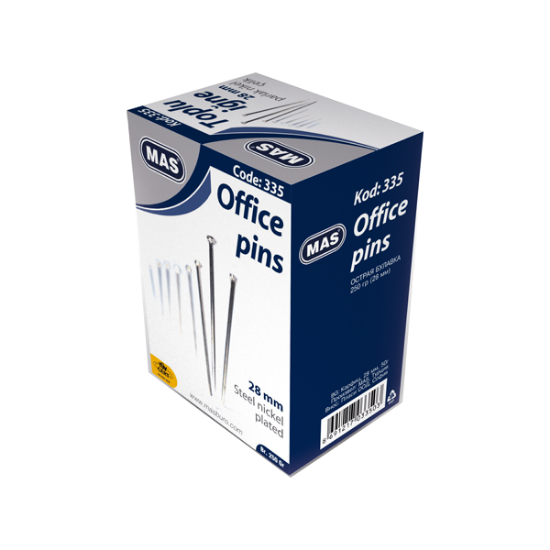 Mas Toplu İğne Nikel 28 MM 250 GR 335 resmi