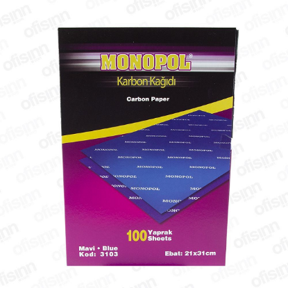 Monopol Karbon Kağıdı 100 LÜ A4 Mavi 3103 (100 Adet) resmi