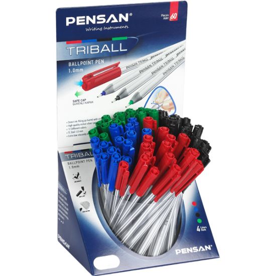 Pensan Tükenmez Kalem Triball 1.0 MM Bilye Uç MSKY 60 LI Stand 1003 (60 Adet) resmi