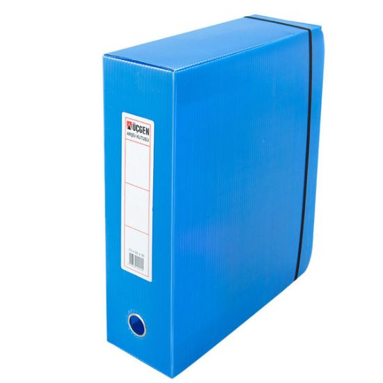 Üçgen Proje Kutusu Plastik Lastikli Battal 29x36x10 Mavi (50 Adet) resmi