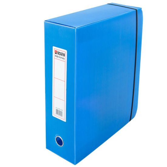 Üçgen Proje Kutusu Plastik Lastikli Battal Geniş 29x36x15 Mavi (50 Adet) resmi