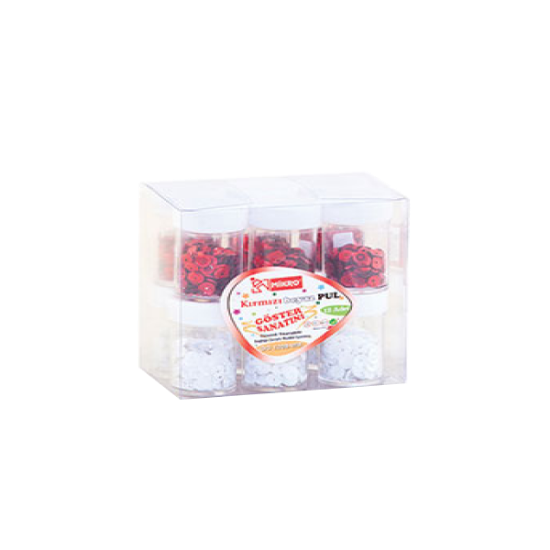 Mikro Elişi Pulu Sim Kırmızı-Beyaz GG 1208-WR (12 Adet) resmi