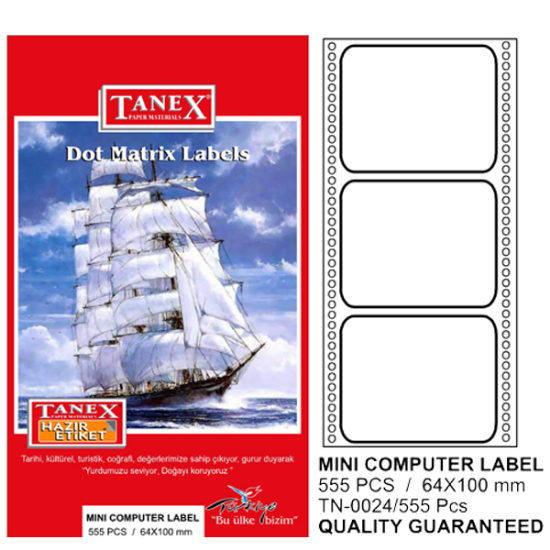 Tanex Sürekli Form Etiket 555 Lİ 64x100 TN 0024 resmi