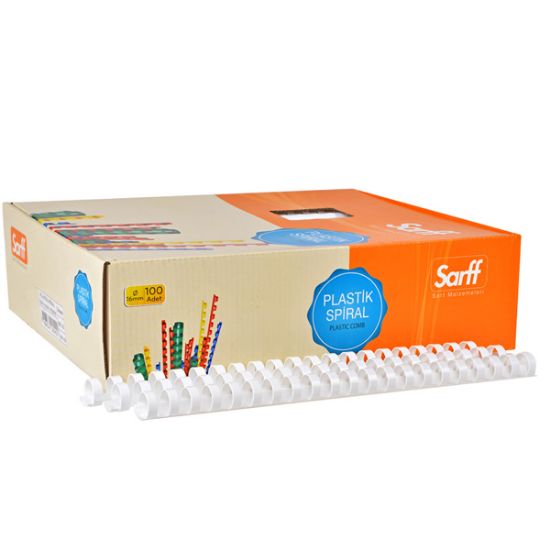 Sarff Spiral Plastik 10 MM Beyaz 15202017 (100 Adet) resmi