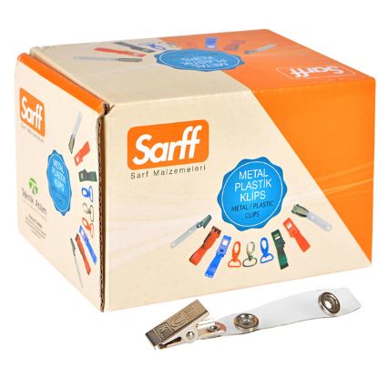 Sarff Kart Klipsi Metal Maşalı Şeffaf 15311001 (100 Adet) resmi