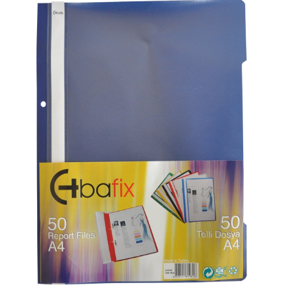Bafix Telli Dosya Plastik XL Lacivert A4 (50 Adet) resmi