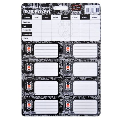 Tmn Okul Etiketi Beşiktaş Ders Programlı 3 YP 463644 resmi