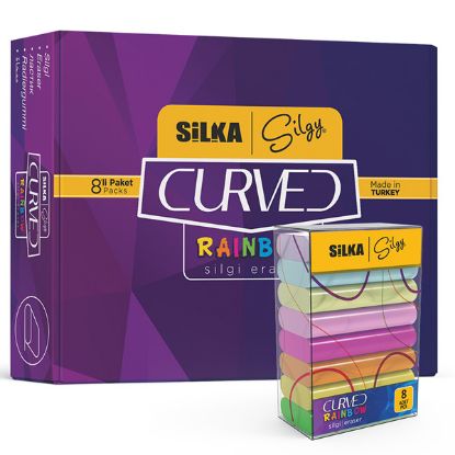 Silka Silgi Rainbow 8 Li Neon Pastel SG.51 (30 Adet) resmi