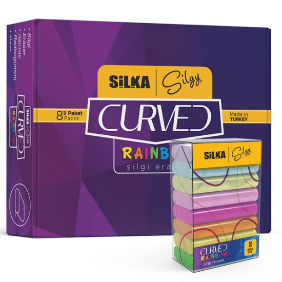 Silka Silgi Rainbow 8 Li Neon Pastel SG.51 (30 Adet) resmi
