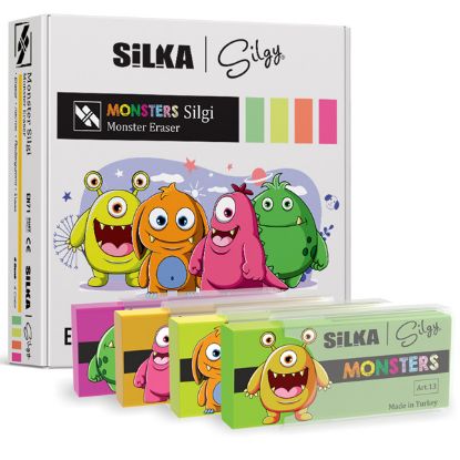 Silka Silgi Monster 4 Renk 20 Lİ Art.13 (20 Adet) resmi