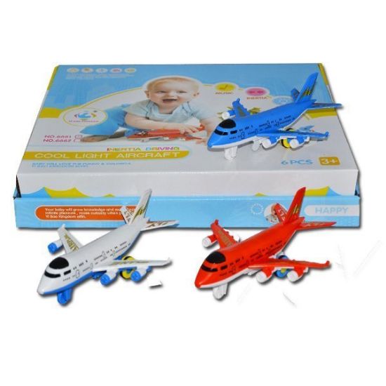 Canem Oyuncak Displayde Işıklı Sesli Sürtmeli Yolcu Uçağı 6662 (6 Adet) resmi