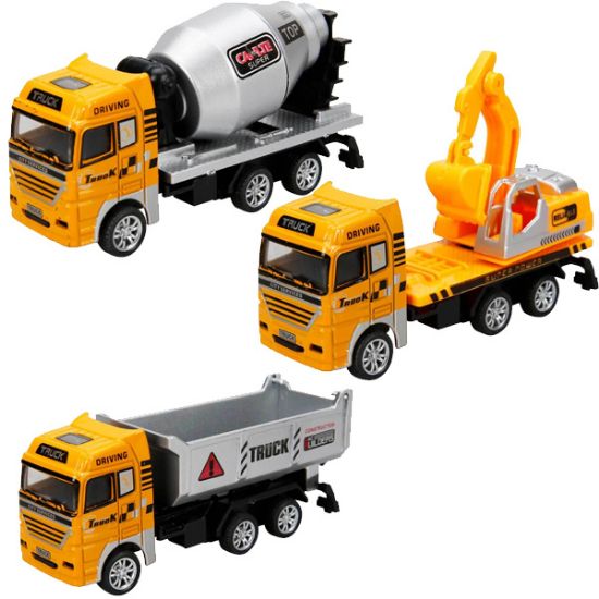 Sunman Oyuncak Maxx Wheels İnşaat Araçları Mikser/Kamyon/Ekska MY66-A26 (12 Adet) resmi