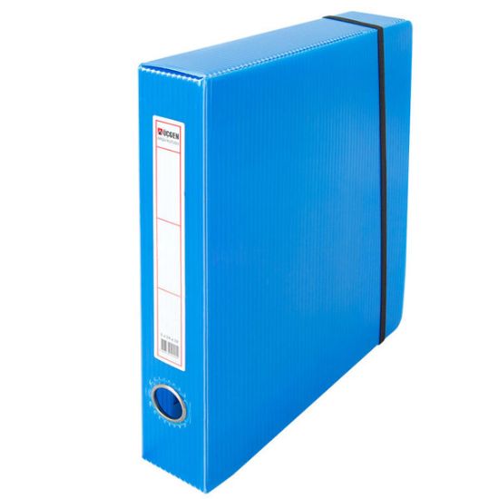 Üçgen Proje Kutusu Plastik Lastikli Dar 24x32x5 Mavi (50 Adet) resmi