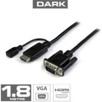 Dark DK HD AHDMIXVGAL180 1.8m HDMI - VGA Güç Destekli Kablo  resmi