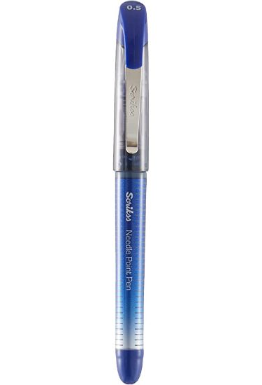 Scrikss Roller Kalem Needle Point Su Bazlı İğne Uç 0.5 MM Mavi NP-68 (12 Adet) resmi