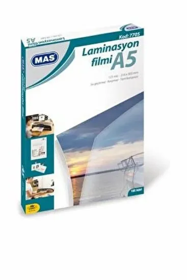 Mas Laminasyon Filmi Parlak A5 125 MIC 7705 (100 Adet) resmi