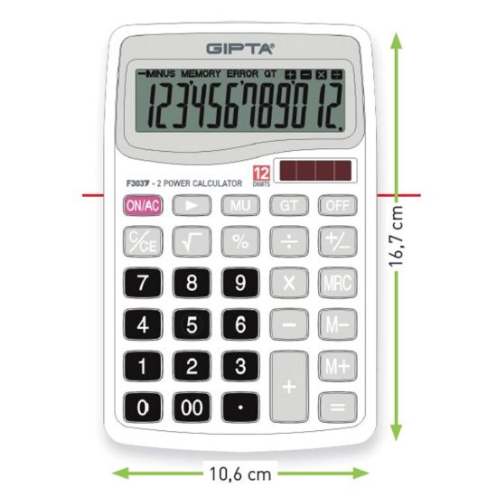 Gıpta Hesap Makinesi Masa Üstü 12 Hane F3037 resmi