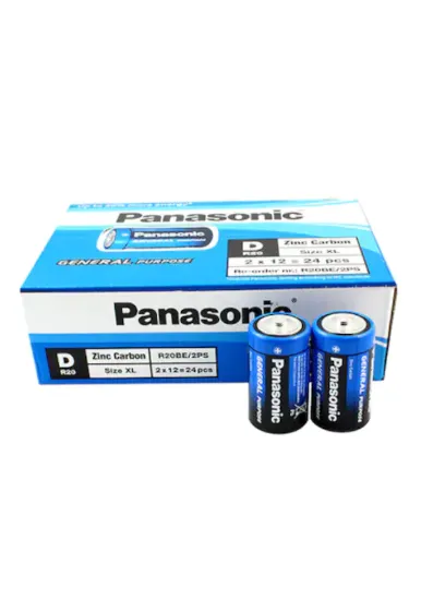 Panasonic Çinko Karbon Büyük Boy Pil (D) R20BE/2PS (24 Adet) resmi