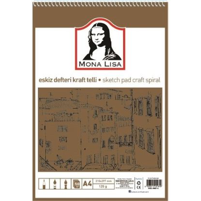 Mona Lisa Eskiz Defteri Telli Kraft A4 100 GR 50 YP MN01-4 resmi