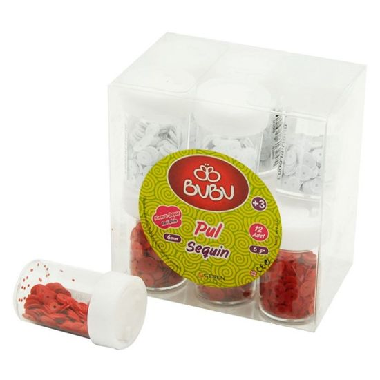 Bu-Bu Pul Kırmızı-Beyaz 6 GR 12 Li Pvc BUBU-PL0003 (12 Adet) resmi