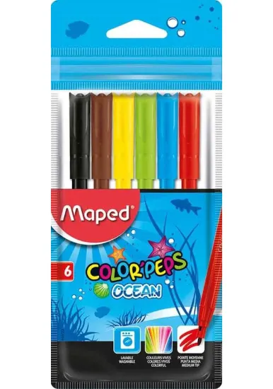 Maped Keçeli Boya Kalemi Ocean 6 Renk 845723 resmi