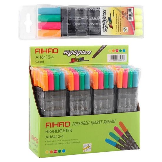 Aihao Fosforlu Kalem AH6412-4 (24 Adet) resmi