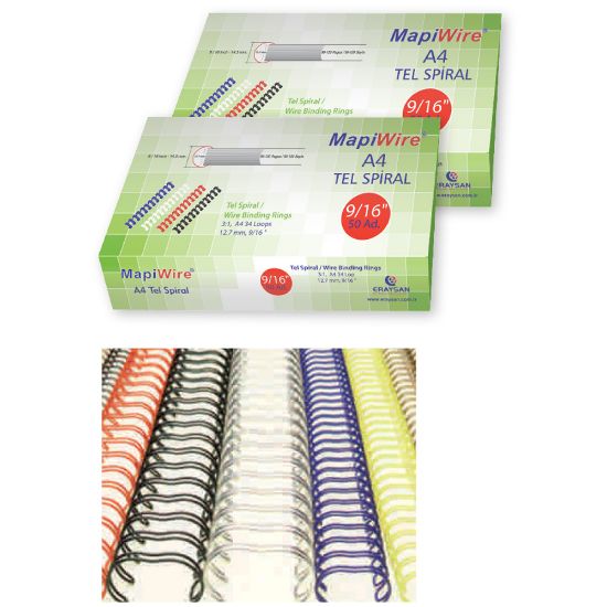 Mapiwire Spiral Tel 3:1 Aralık 5-15 YP 1/4 Beyaz 210 02 00 (100 Adet) resmi