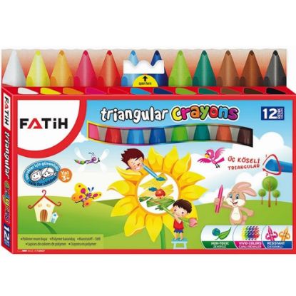 Fatih Mum Pastel Boya Triangular Üçgen Crayons 12 Renk 50290 resmi