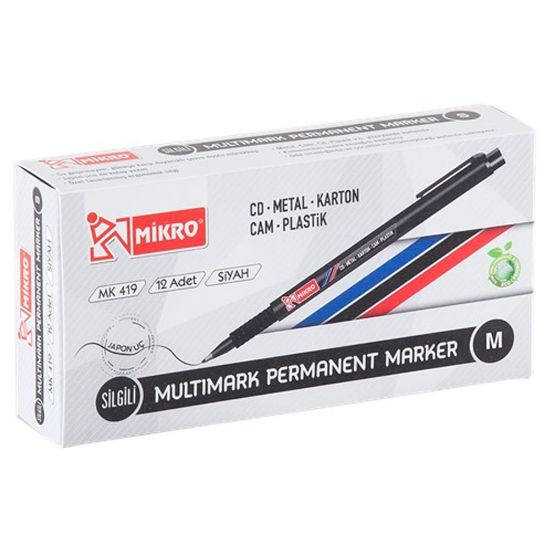 Mikro Asetat Kalemi Permanent M Seri Siyah MK 419 (12 Adet) resmi