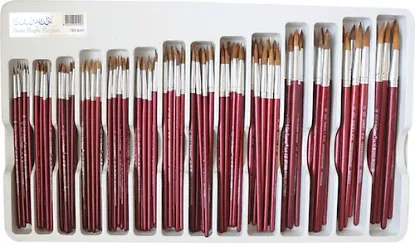 Samur Fırça Seti Sulu Boya 144 LÜ Plastik Stand resmi