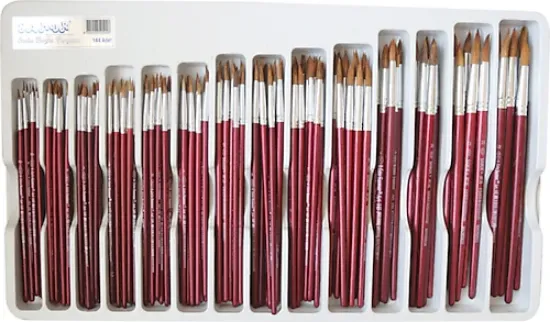 Samur Fırça Seti Sulu Boya 144 LÜ Plastik Stand resmi