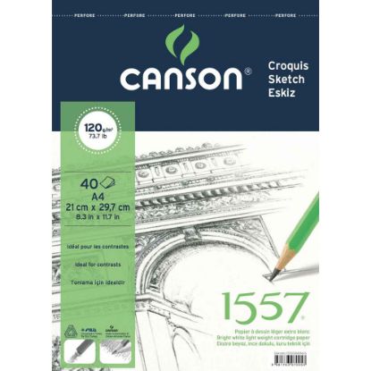Canson Teknik Resim Defteri Blok Üstten Spiralli 40 YP A4 120 GR FCNS12040A4US resmi
