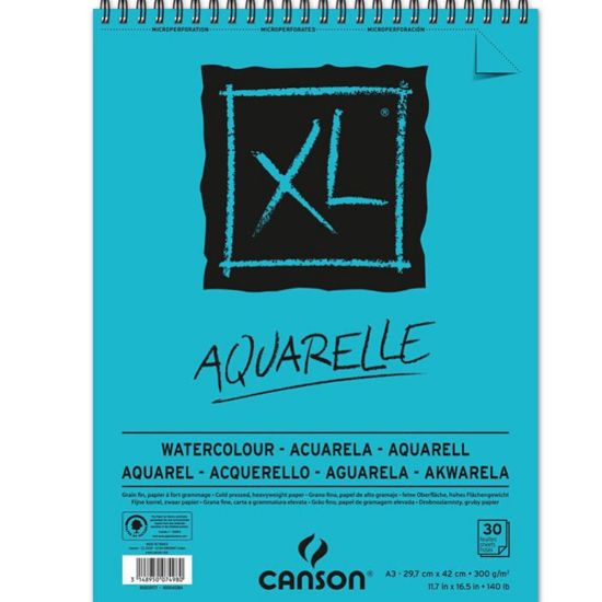 Canson XL Sulu Boya Spiralli Bloklar SPP Canxl Aquarelle 30 Syf A3 300 GR resmi