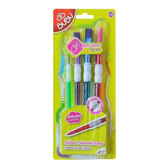 Bu-Bu Silikon Fırça Tutacaklı 4 LÜ BUBU-FR0003 resmi