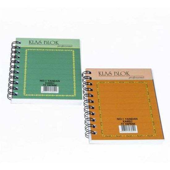 Klas Bloknot Spiralli Yandan Çizgili No:1 72 YP  (12 Adet) resmi