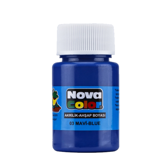 Nova Color Akrilik Boya Şişe 30 CC Mavi NC-171 (12 Adet) resmi