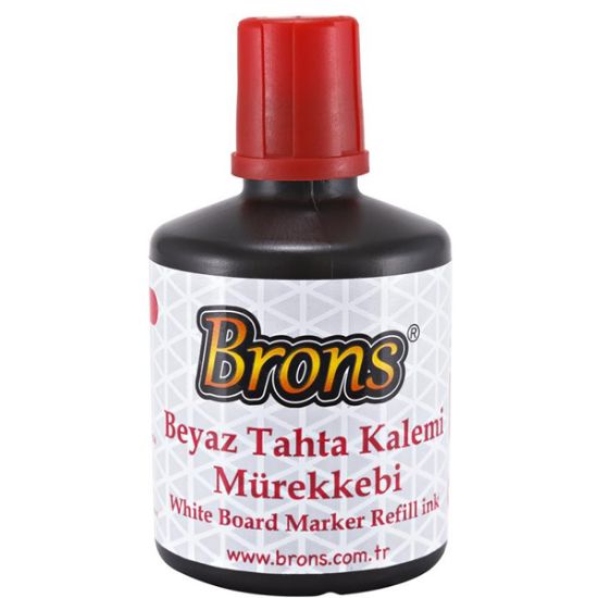 Brons Tahta Kalem Mürekkebi 100 CC Kırmızı BR-355 (6 Adet) resmi