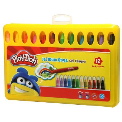 Play-Doh Jel Crayon 12 Renk PP Box PLAY-CR014 resmi