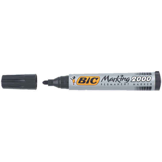 Bic Markör Permanent 1.7 MM Yuvarlak Uçlu Siyah 2000 09 (12 Adet) resmi