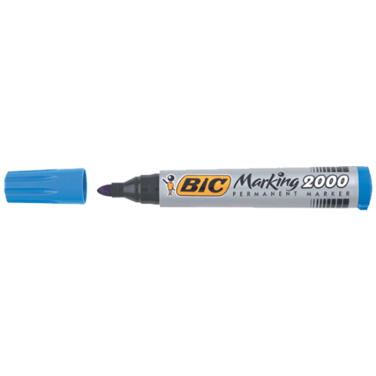 Bic Markör Permanent 1.7 MM Yuvarlak Uçlu Mavi 2000 06 (12 Adet) resmi