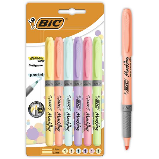 Bic Fosforlu Kalem Grip Pastel 6 LI 992561 resmi