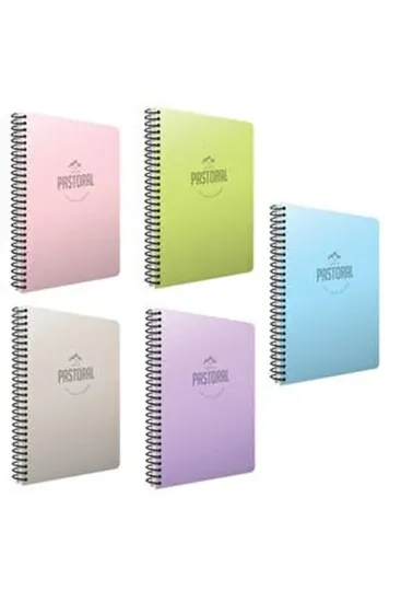 Gıpta Spiralli Plastik Kapak Defter Pastoral A4 96 YP Kare resmi