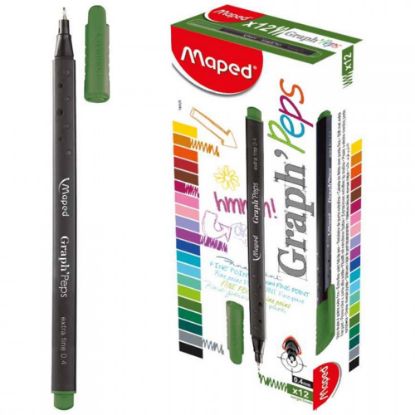 Maped Fineliner Graph Peps 0.4 MM Koyu Yeşil 12 Lİ 74911902 (12 Adet) resmi
