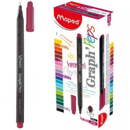 Maped Fineliner Graph 0.4 MM Koyu Pembe 12 Lİ 749126 (12 Adet) resmi