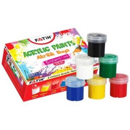 Fatih Akrilik Boya 25 ML 6 LI Takım Karışık resmi